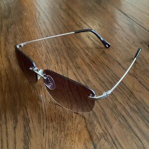 Stylish Rimless Sunglasses with Silver Frame